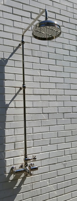 Outdoor shower plumbing installation